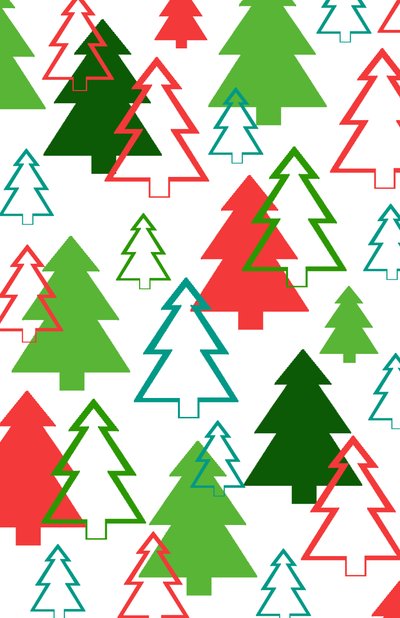Over elkaar gelegde kerstbomen door Louisa Hereford