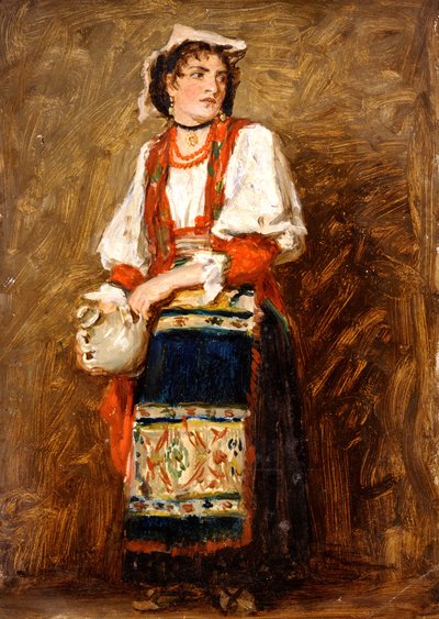 Studie van een Italiaanse Savooise Boerenmeisje, 1874-1880 door Louisa Starr