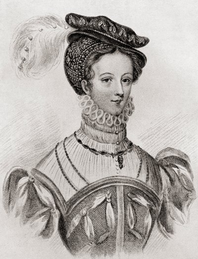 Mary, Queen of Scots, 16 jaar oud, uit The Girl Through the Ages, gepubliceerd 1933 door Louisa Stuart Costello
