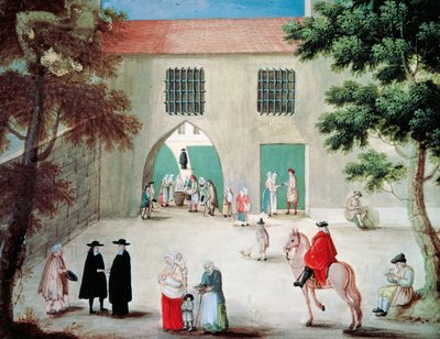 Hulp aan armen voor de abdij van Port-Royal des Champs door Louise Magdeleine Hortemels
