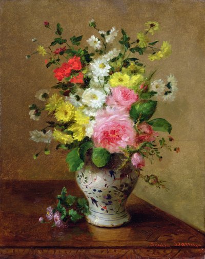 Stilleven met bloemen in een vaas, c.1866 door Louise Darru
