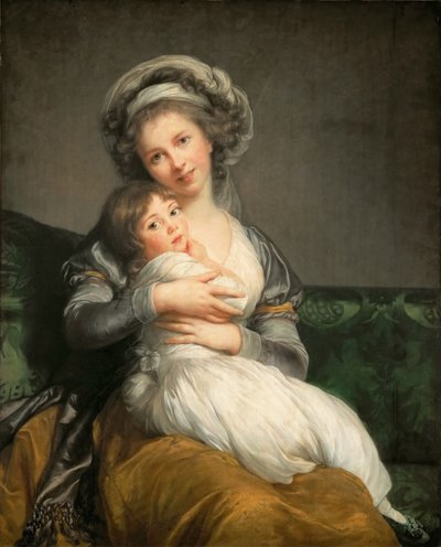 Zelfportret met haar dochter, Julie, 1786 door Elisabeth Louise Vigee Lebrun