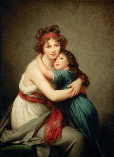 Zelfportret met haar Dochter, Julie door Elisabeth Louise Vigee Lebrun