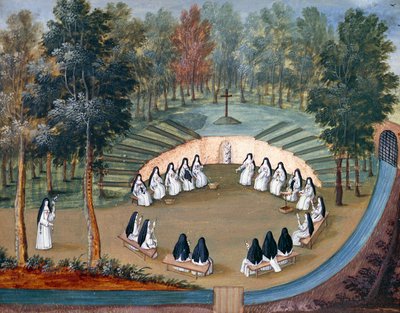 Abdij van Port-Royal des Champs, Nonnenbijeenkomst in eenzaamheid door Louise-Magdeleine Hortemels, Frankrijk door Louise Magdeleine Hortemels