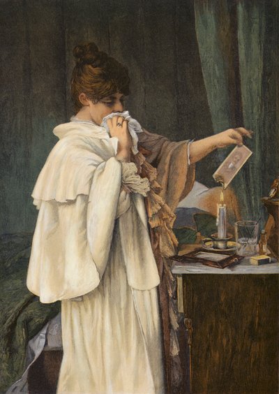 Alles Voorbij, Meisje verbrandt het portret van haar geliefde na hun affaire door Louise Max Ehrler