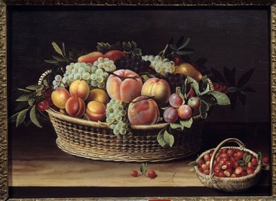 Fruitmand en aardbeienmanden. Schilderij door Louise Moillon (1610-1696) 1635 Toulouse, Musée des Augustins door Louise Moillon
