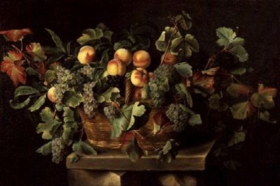 Stilleven met perziken en druiven door Louise Moillon