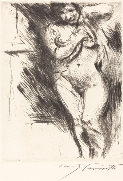 Akt mit hochgehobenem Hemd door Lovis Corinth
