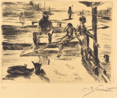 Badeanstalt (Badplaats) door Lovis Corinth
