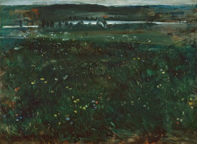Bij Unterschäftlarn aan de Isar door Lovis Corinth