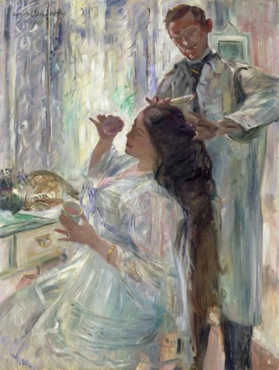 Charlotte Corinth Aan Haar Kaptafel, 1911 door Lovis Corinth