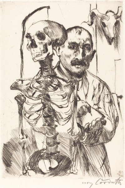 Der Künstler und der Tod II, 1916 door Lovis Corinth