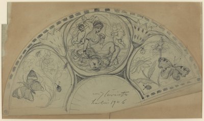 Waaiervormig Ontwerp [recto], waarschijnlijk 1906 door Lovis Corinth
