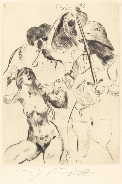 Frauenraub III Ontvoering III, 1914 door Lovis Corinth