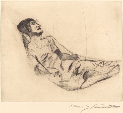 In de hangmat II door Lovis Corinth