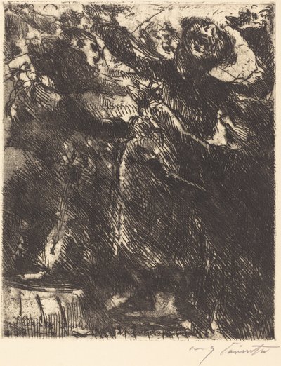 Kapucijnerpreek—"Hij rent liever rond met een meisje" door Lovis Corinth