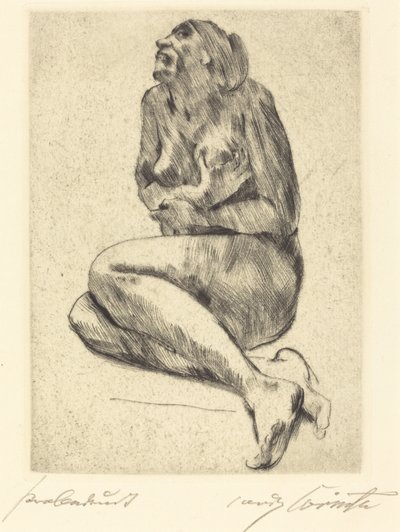 Kauernder weiblicher akt, 1914 door Lovis Corinth