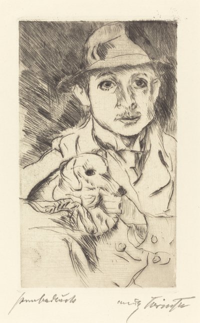 Jongen met hond door Lovis Corinth