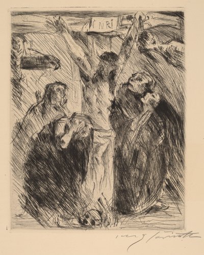 Kruisiging, naar het altaarstuk in Tölz door Lovis Corinth