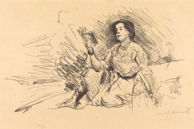 Lezend meisje, 1911 door Lovis Corinth