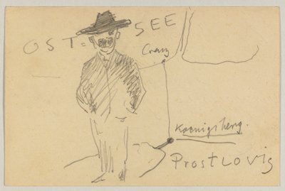 Lovis Corinth aan Carl Strathmann: Postkaart, Poststempel 10 april 1903 door Lovis Corinth