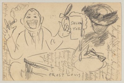 Lovis Corinth aan Carl Strathmann: Postkaart, Poststempel 13 maart 1903 door Lovis Corinth