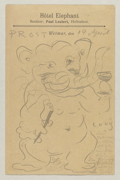 Lovis Corinth aan Carl Strathmann: Ansichtkaart, poststempel 20 april 1905 door Lovis Corinth