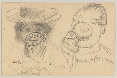 Lovis Corinth aan Carl Strathmann: Ansichtkaart, poststempel voorzijde 17 december 1902 door Lovis Corinth