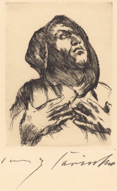 Monnik met Opwaartse Blik, 1916 door Lovis Corinth