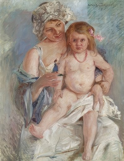 Moeder en kind (Charlotte Corinth en Wilhelmine). 1911 door Lovis Corinth