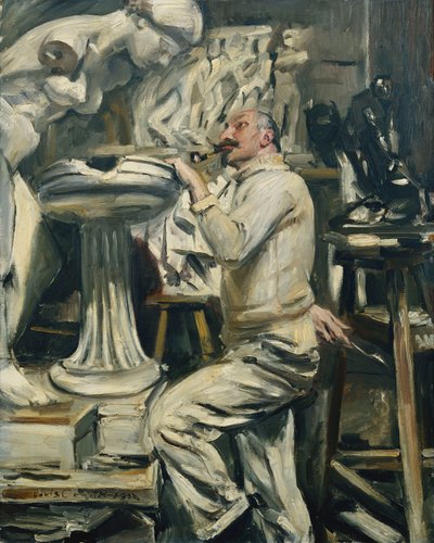 Portret van de beeldhouwer Nikolaus Friedrichs; Portrait des Bildhauers Nikolaus Friedrichs, 1912 door Lovis Corinth