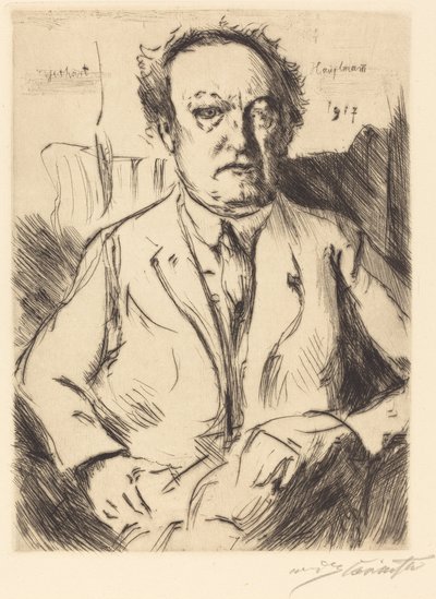 Portret van de dramaturg en romanschrijver Gerhart Hauptmann, 1917 door Lovis Corinth