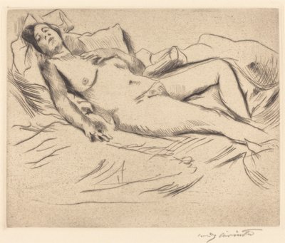Slapende vrouw (Schlafende) door Lovis Corinth
