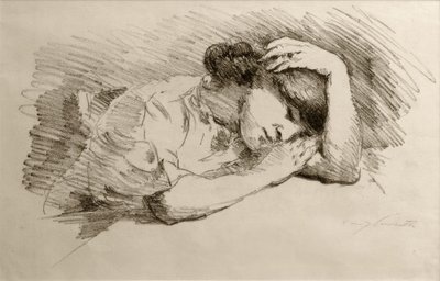 Slapende door Lovis Corinth