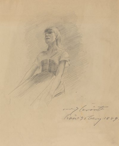 Zittende Jonge Vrouw (recto) door Lovis Corinth
