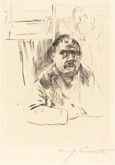 Zelfportret in een bontjas, 1913 door Lovis Corinth