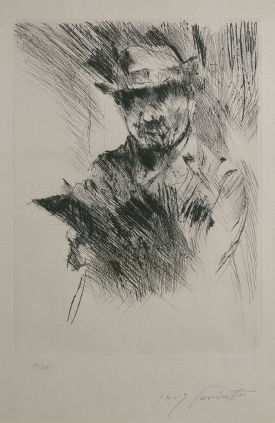 Zelfportret, c.1920-21 door Lovis Corinth