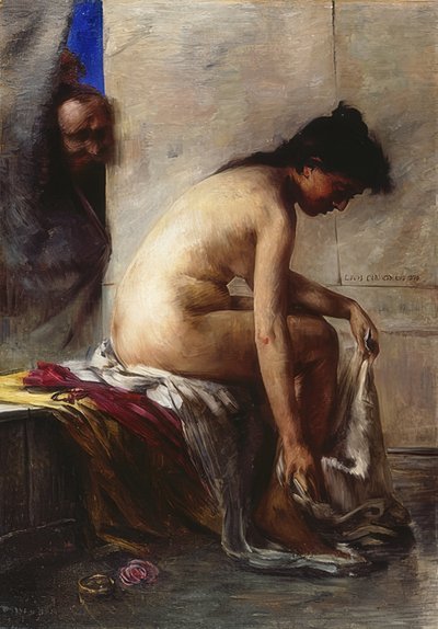 Susanna in bad. 1890 door Lovis Corinth