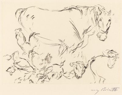 Verschillende dierstudies door Lovis Corinth