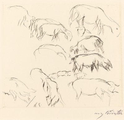 Verschiedene Tierstudien, 1917 door Lovis Corinth