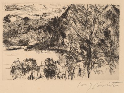 Walchensee met Jochberg door Lovis Corinth