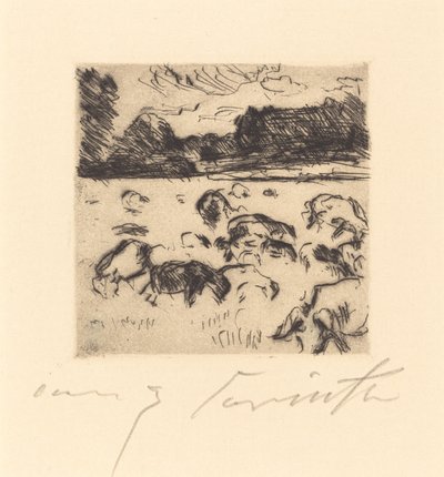Grazende schapen door Lovis Corinth