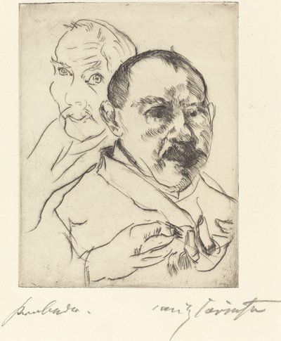 Zwei Männliche Studienköpfe, 1915 door Lovis Corinth