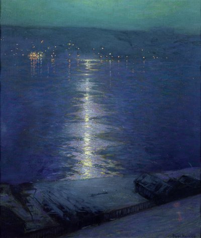 Maanlicht op de Rivier, 1919 door Lowell Birge Harrison