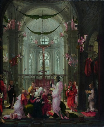 De Dood van St. Maria door Lower Rhenish pupil of Wolf Huber