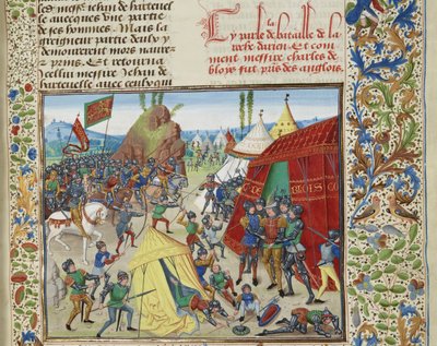 Karel van Blois gevangen genomen bij de Slag om La Roche-Derrien, ca. 1470-1475 door Loyset Liedet