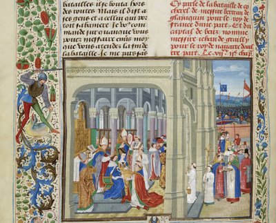 Kroning van Karel V van Frankrijk op 19 mei 1364 door Loyset Liedet