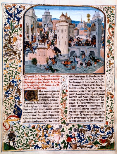 Bloedbad van de opstandige boeren in Meaux, 1358, ca. 1475 door Loyset Liedet