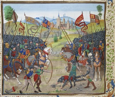 De slag bij Nájera op 3 april 1367, ca. 1470-1475 door Loyset Liedet