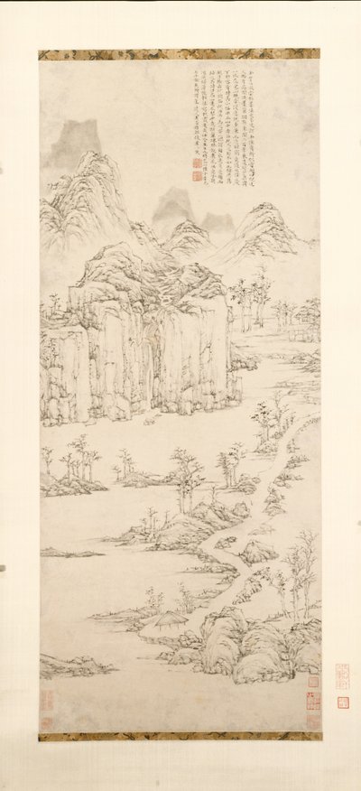 Daoïstische Toevlucht in Berg- en Stroomlandschap na Ni Zan [1301-1374] door Lu Zhi
